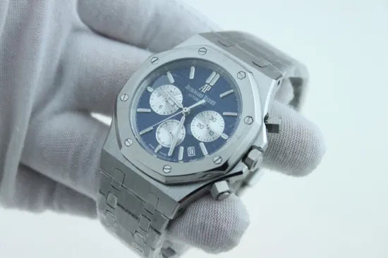 Audemars Silver Chrono (Blue Dial)