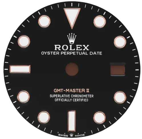 GMT Rolex Master II Black Dial (Rose Gold + Black)