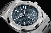 Silver Audemars Piguet With Blue Dial