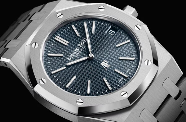 Silver Audemars Piguet With Blue Dial