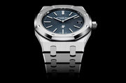 Silver Audemars Piguet With Blue Dial