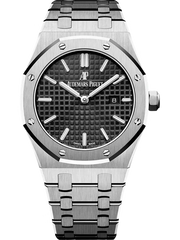 Silver Audemars Piguet With Black Dial