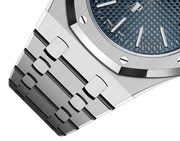 Silver Audemars Piguet With Blue Dial