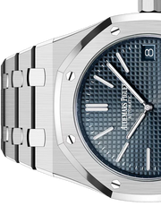 Silver Audemars Piguet With Blue Dial