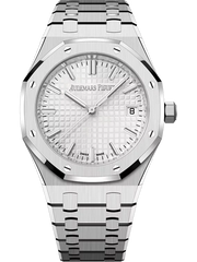 Silver Audemars Piguet With White Dial