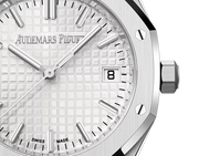 Silver Audemars Piguet With White Dial