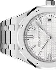 Silver Audemars Piguet With White Dial